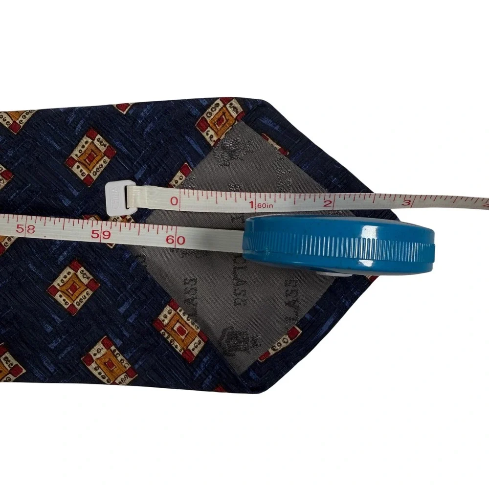 Robert Talbott Best of Class Nordstrom Silk Tie Navy‎ Blue Geometric Extra Long
